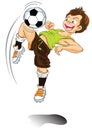 Boy cartoon playing football Royalty Free Stock Photo