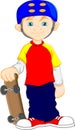Boy cartoon playing skateboard Royalty Free Stock Photo