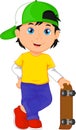 Boy cartoon playing skateboard Royalty Free Stock Photo