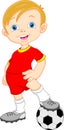 Boy cartoon soccer player