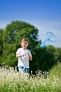 Boy with catch net