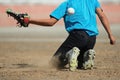 Boy catching a baseball no to catch Royalty Free Stock Photo