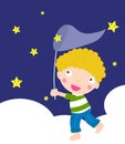 Boy catching star