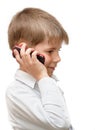 A boy with a cell phone Royalty Free Stock Photo