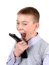 Boy with Cellphone Royalty Free Stock Photo