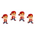 Boy Character with Hat Jump Game Kits adventure design Sprite