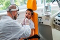 Boy at check-up at aryngologist Royalty Free Stock Photo