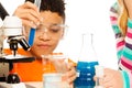 Boy and chemistry Royalty Free Stock Photo