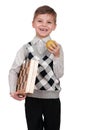 Boy with chessboard Royalty Free Stock Photo