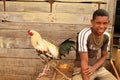 Boy with a chicken