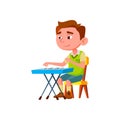 Boy Child Artist Playing Melody On Piano Vector