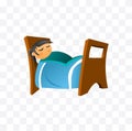 Boy child in bed. going to sleep illustration Royalty Free Stock Photo