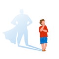 Boy Child Dreaming To Stay Brave Super Hero Vector