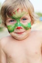 Boy child with a mask on her face Royalty Free Stock Photo