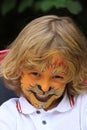 A boy child painted as a lion Royalty Free Stock Photo