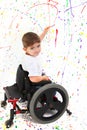 Boy Child Painting Wheelchair Disability Royalty Free Stock Photo