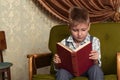 Boy Child Read Book, Children Education Royalty Free Stock Photo