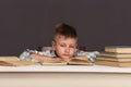 Boy Child Read Book, Children Education Royalty Free Stock Photo