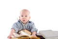 Boy child is reading books Royalty Free Stock Photo