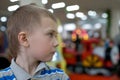 Boy in the children's amusement arcade Royalty Free Stock Photo