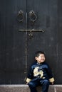 A boy in chinese traditional costume Royalty Free Stock Photo