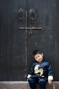 A boy in chinese traditional costume Royalty Free Stock Photo