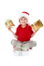 Boy With Christmas Presents Royalty Free Stock Photo