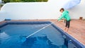 boy near the swimming pool Royalty Free Stock Photo