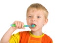 Boy cleans a teeth