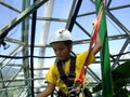 A boy in a climbing area of playgroung in Australia