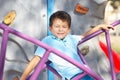 Boy On Climbing Frame In Park Royalty Free Stock Photo