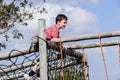 Boy Climbing Netting Playground Royalty Free Stock Photo