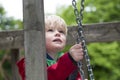 Boy climbing on playground