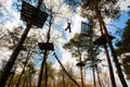 Boy climbing in a rope park Royalty Free Stock Photo