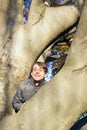 Boy climbing a tree