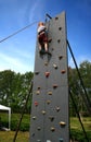 Boy on climbing wall Royalty Free Stock Photo