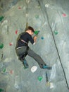 A boy climbs a wal Royalty Free Stock Photo