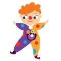 Boy in clown costume. Halloween children series