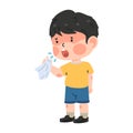 boy with cold or flu sneeze Royalty Free Stock Photo