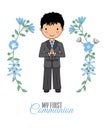 Boy communion card Royalty Free Stock Photo