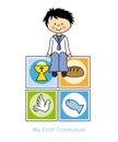Boy Communion card Royalty Free Stock Photo