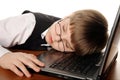 Boy with computer Royalty Free Stock Photo