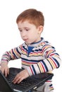 Boy and computer Royalty Free Stock Photo