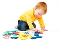 Boy connect puzzles