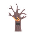 Boy In Costume Of The Dead Scary Tree Performing In Theatrical Show In Fairy-Tale Story