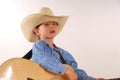 Boy with cowboy hat and guitar Royalty Free Stock Photo