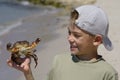 Boy and the crab Royalty Free Stock Photo