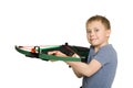 Boy with the crossbow Royalty Free Stock Photo