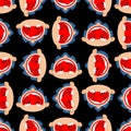 Boy crying open mouth pattern seamless. Child tantrum background Royalty Free Stock Photo