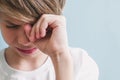 Boy is crying. Emotion concept Royalty Free Stock Photo